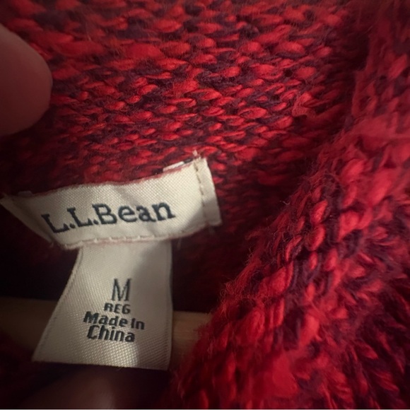 L.L.BEAN Cotton Roll Neck Sweater Red Maryl Sz M - Picture 3 of 8